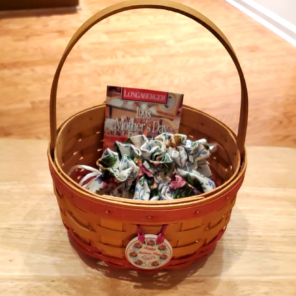 Longaberger 1998 🌻 Mother's Day Rings & Things Basket with Jewelry Pouch